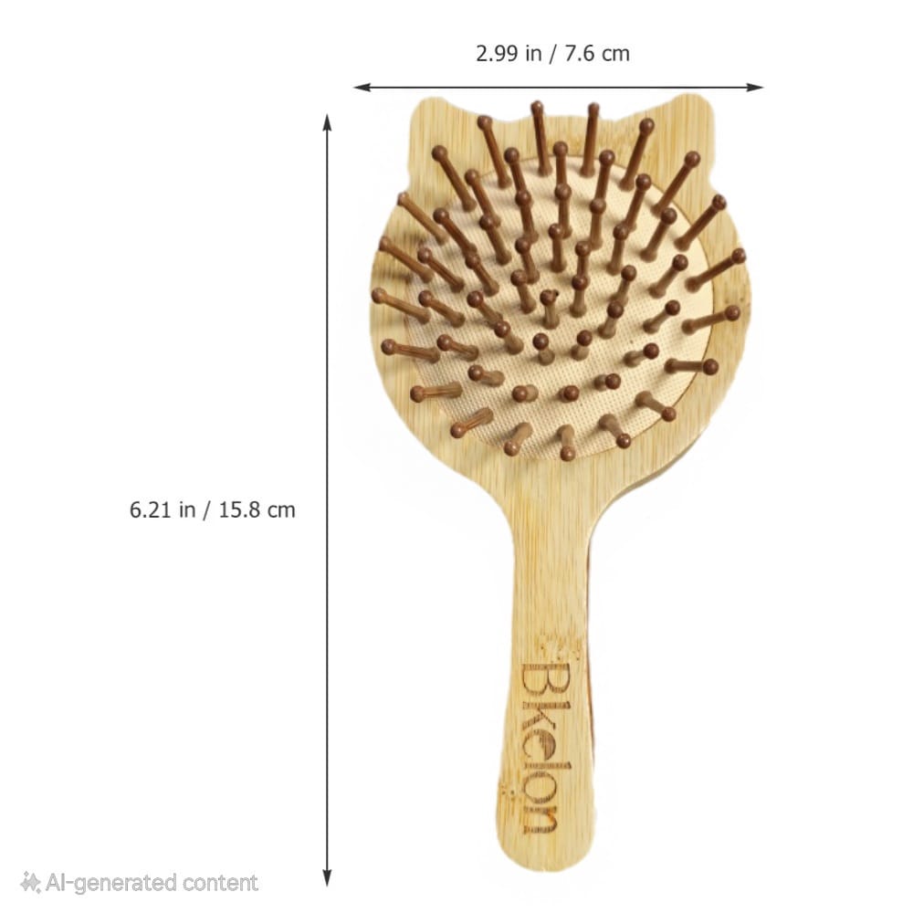 Cat Ear Shape Travel Friendly Bamboo Bristles Hair Brush